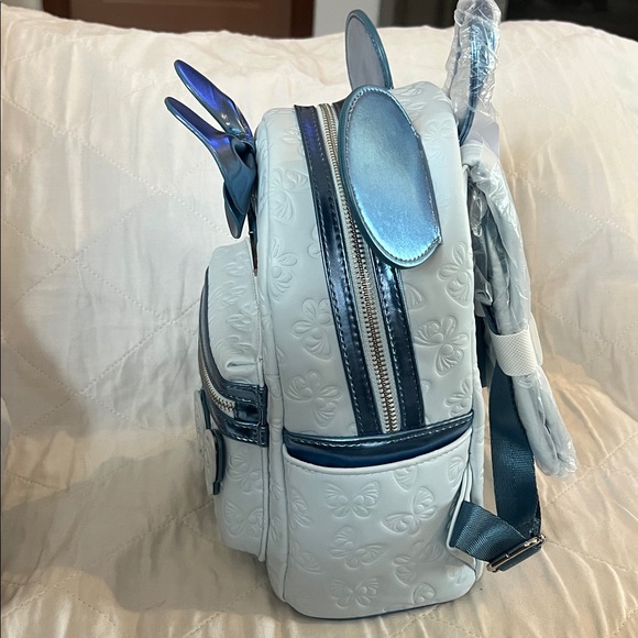 Loungefly Disney Minnie Mouse Blue Butterfly 🦋 Mini Backpack NWT - Picture 12 of 15